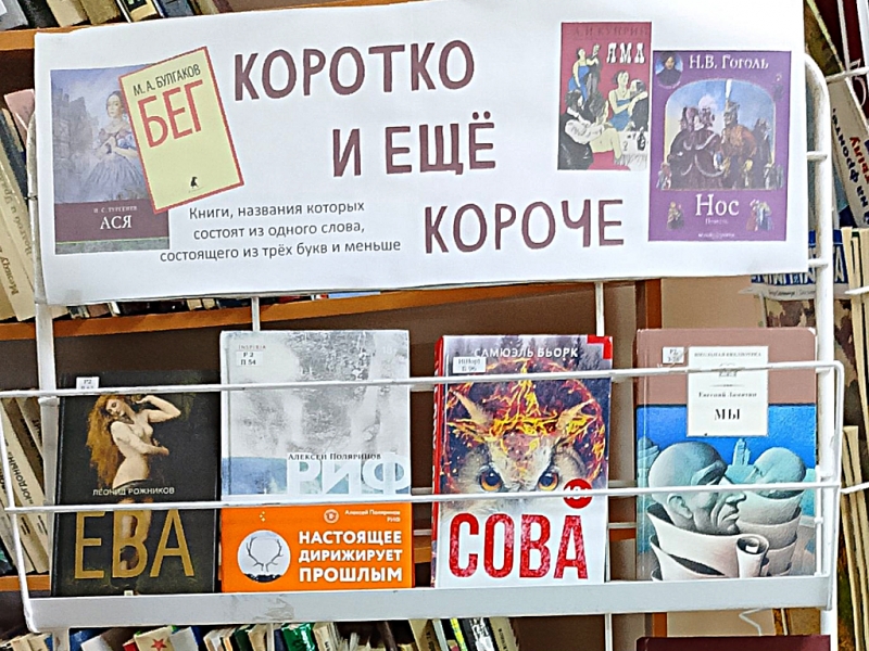 Книжная выставка «Коротко и еще короче»